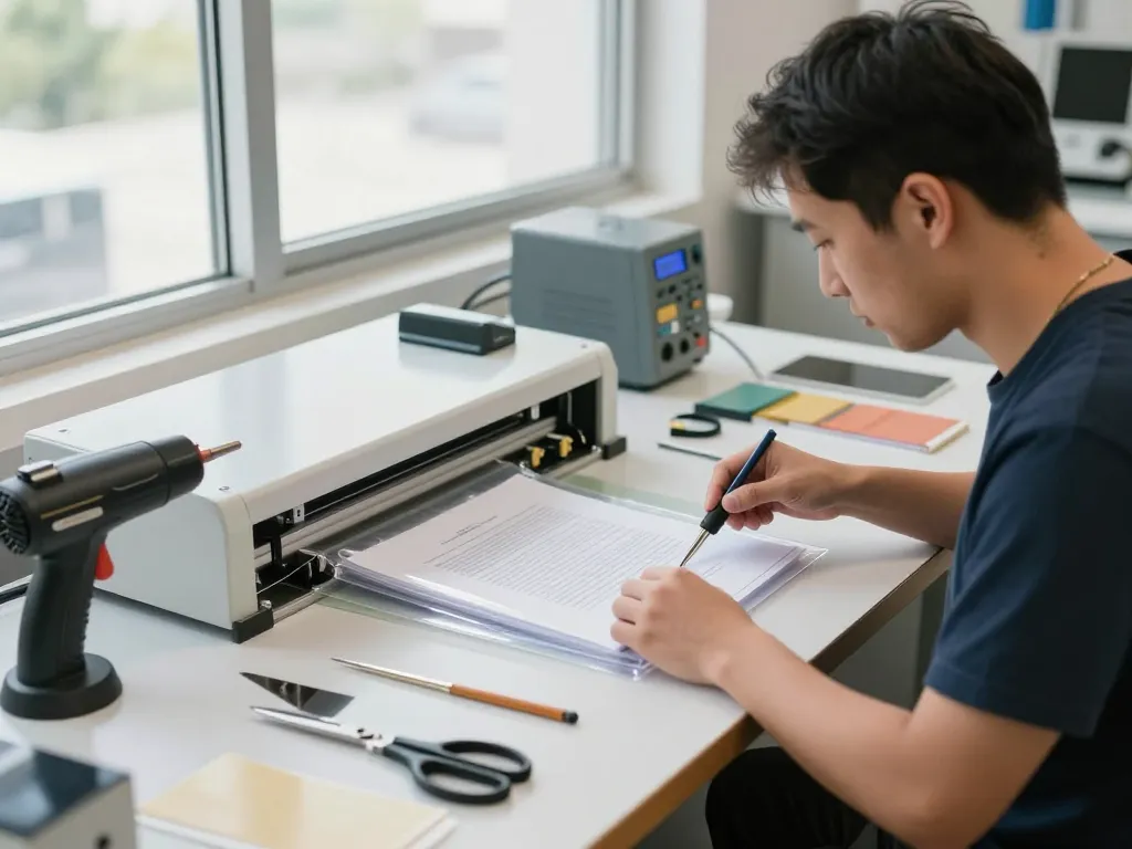 gỡ ép plastic hà nội service showcasing expert technician restoring documents using safe techniques