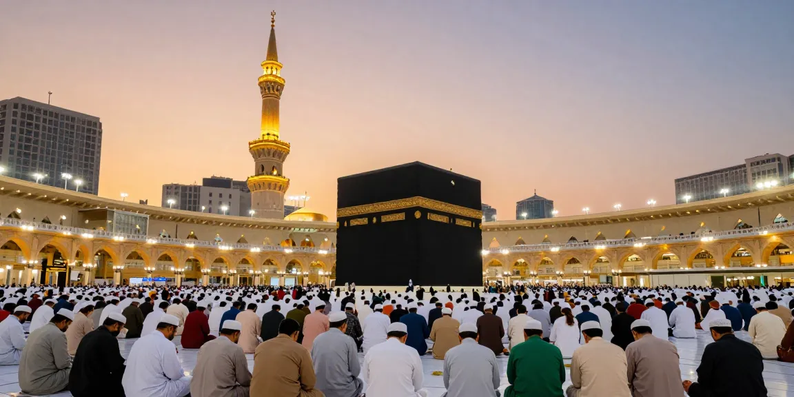 Spiritual gathering during Umrah Full Ramadhan at Masjidil Haram, a unique travel experience for pilgrims.