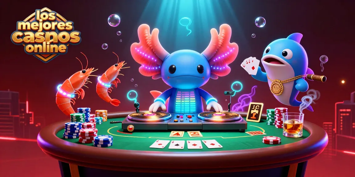 Los mejores casinos online destacados en una ilustración 3D vibrante y dinámica con personajes divertidos.