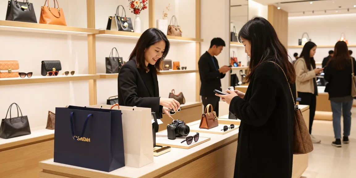 Premium 레플리카 shopping experience with stylish products on display in a modern retail setting.