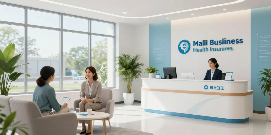 Image depicting a professional consultation about small business health insurance at a modern healthcare clinic, highlighting patient care services.