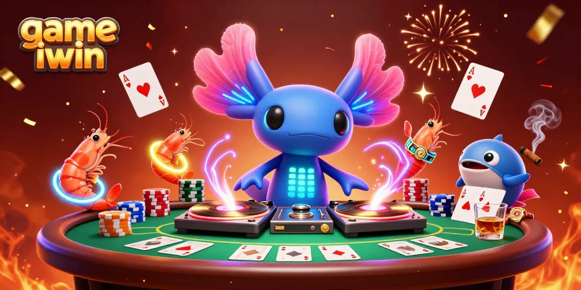 Experience the excitement of game iwin with cartoon characters celebrating at a vibrant casino!
