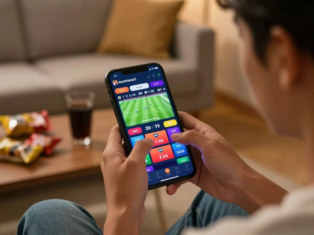 Active user placing bets on keonhacai 5 mobile app, highlighting an engaging sports betting experience