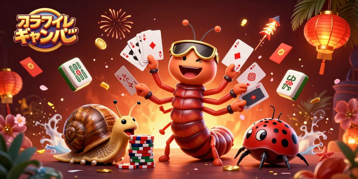 オンラインギャンブルで興奮する3Dディーラーとスロット体験を描いたイラスト