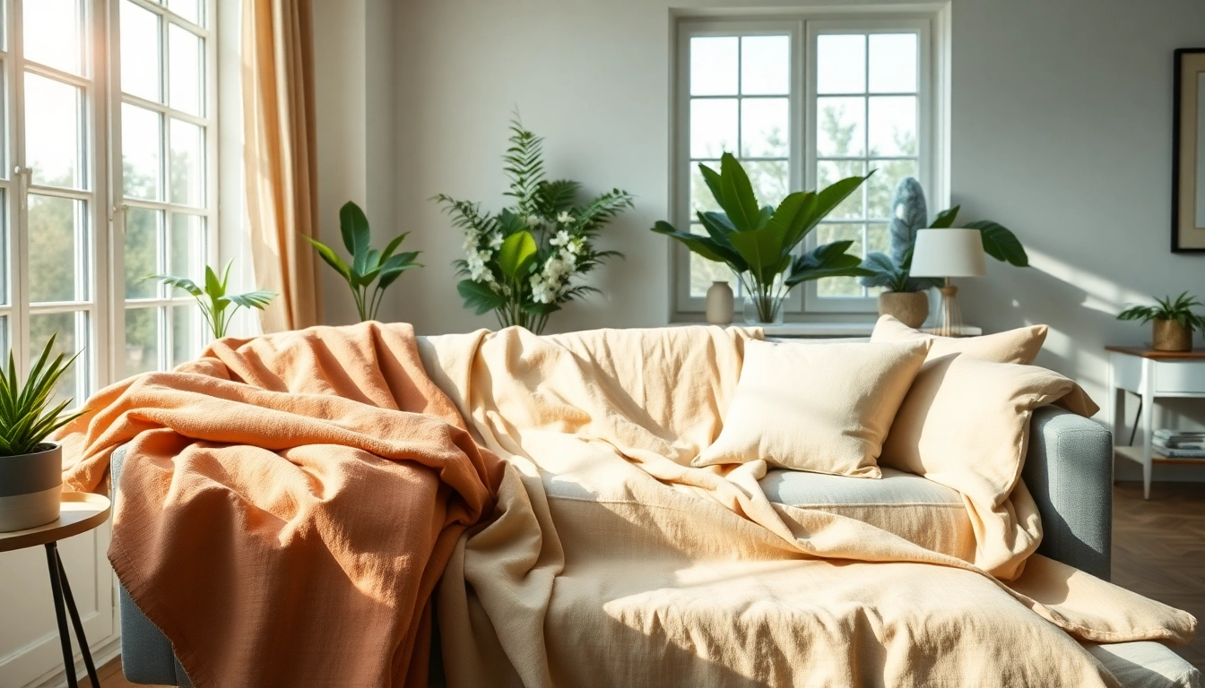 Stunning zuiver linnen fabrics displayed in a bright home environment.