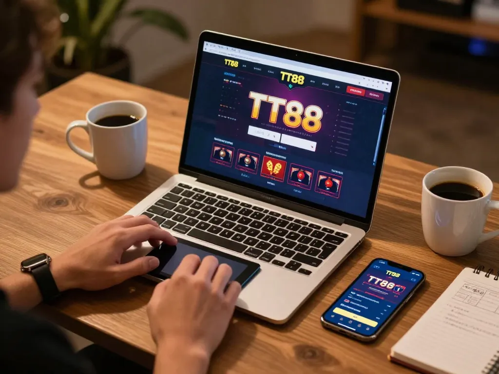 Play online games on TT88 casino platform with a cozy gaming setup.