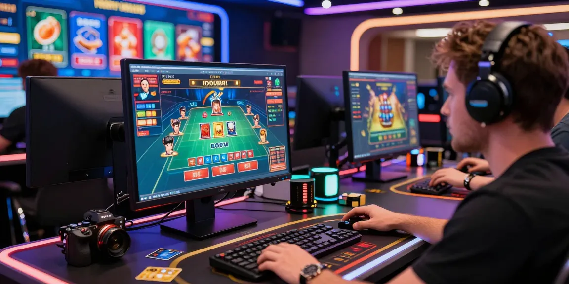 Engaging scene at casinos that accept credit cards with a player enjoying live dealer games and colorful gaming accessories.