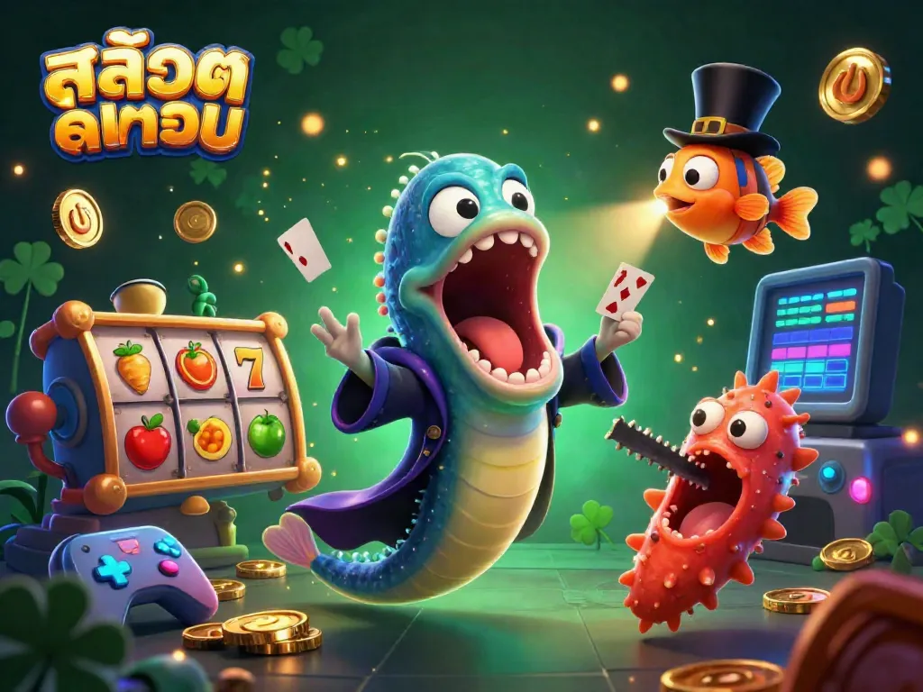 Engage in thrilling สล็อตทดลอง game action with vibrant characters and exciting casino elements.