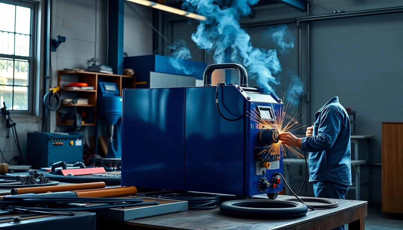 Welding with the saniline 160 machine in an efficient workshop.