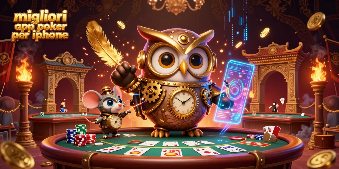 Scopri le migliori app poker per iPhone con gameplay entusiasmante e interazione dinamica in questa illustrazione vivace.