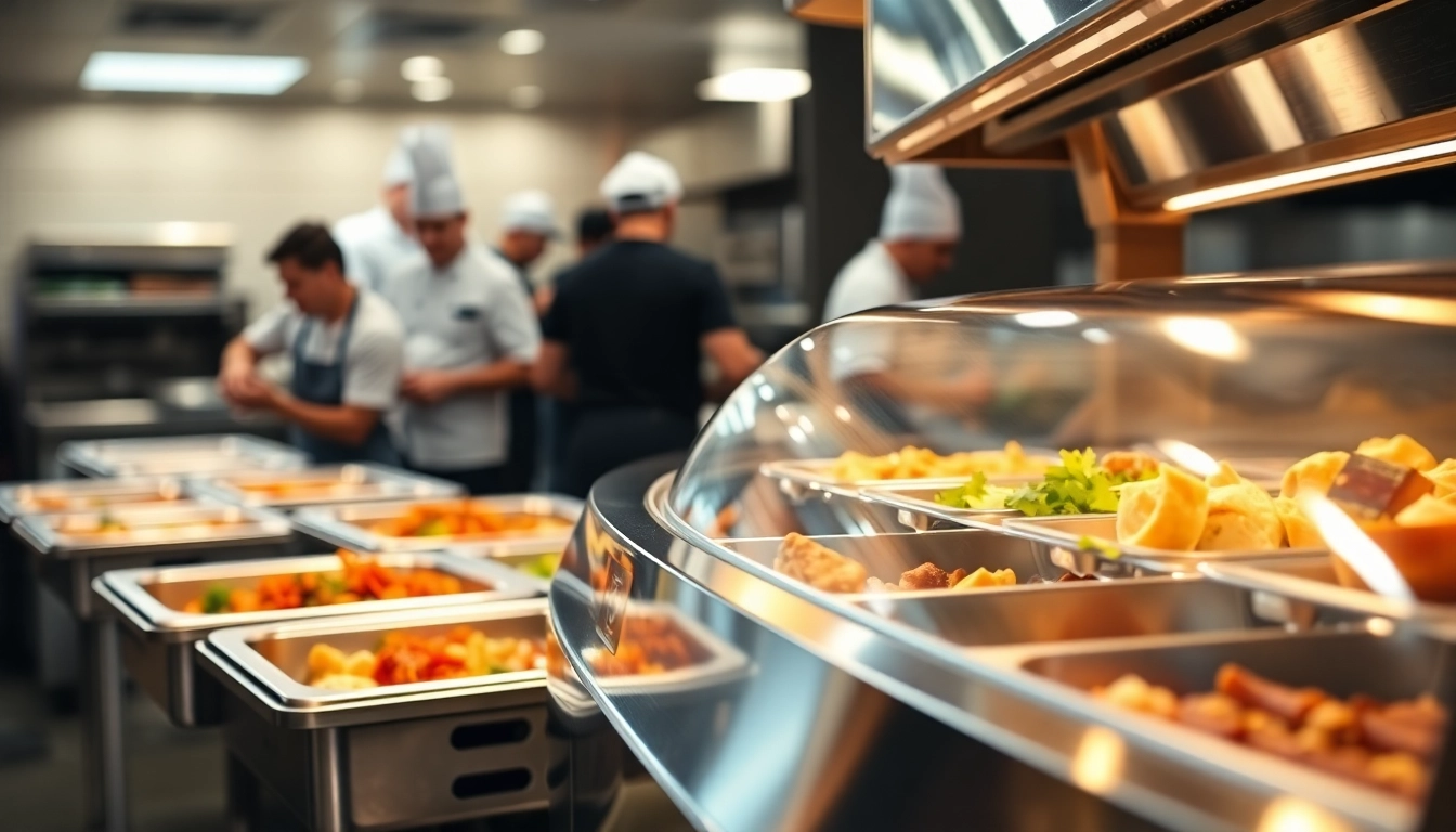 Food warmer efficiently keeping dishes hot in a vibrant restaurant kitchen setting
