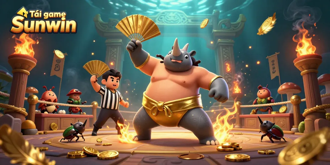 Tải game Sunwin to enjoy vibrant gambling scenes with beetles in a dynamic arena.