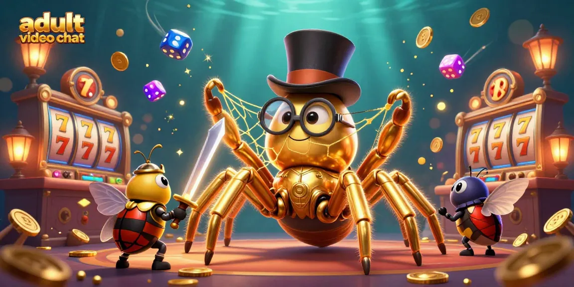 Engage in adult video chat with unique characters in a vibrant casino atmosphere featuring dynamic slot games.