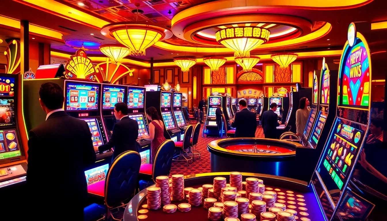 Engaging players enjoying the slot demo scatter hitam experience in a vibrant casino.
