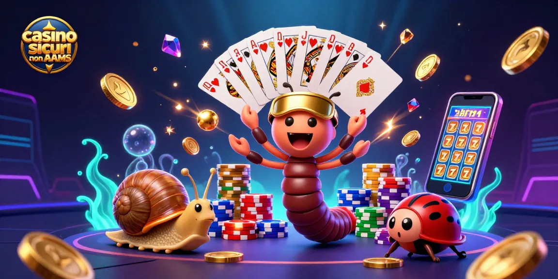 Giocando nei casino sicuri non AAMS con un dealer cartone unico circondato da fiches e carte da gioco.