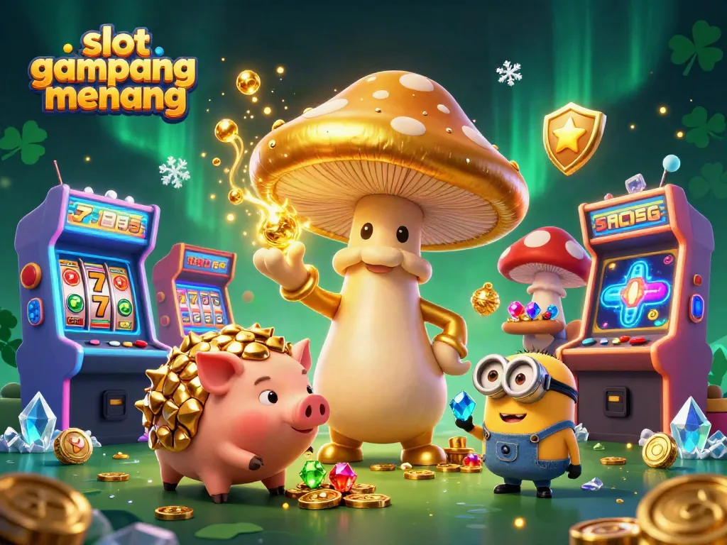 Experience the exhilarating slot gampang menang magic with treasure and gold elements in this vibrant 3D scene.