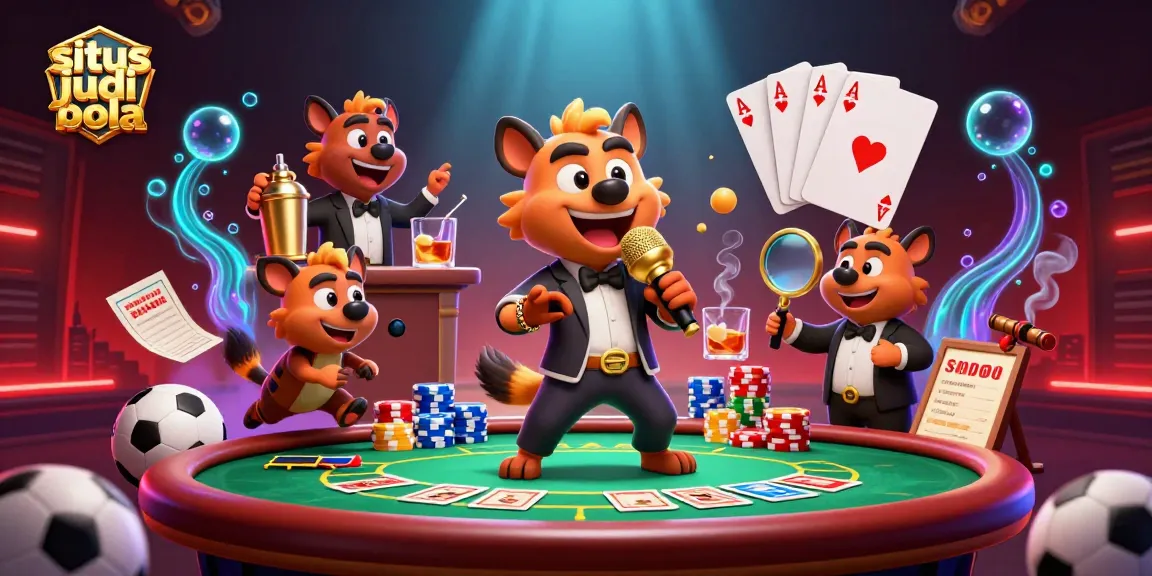 Bet on situs judi bola and experience the vibrant energy of a dynamic sports betting scene with hyena characters.