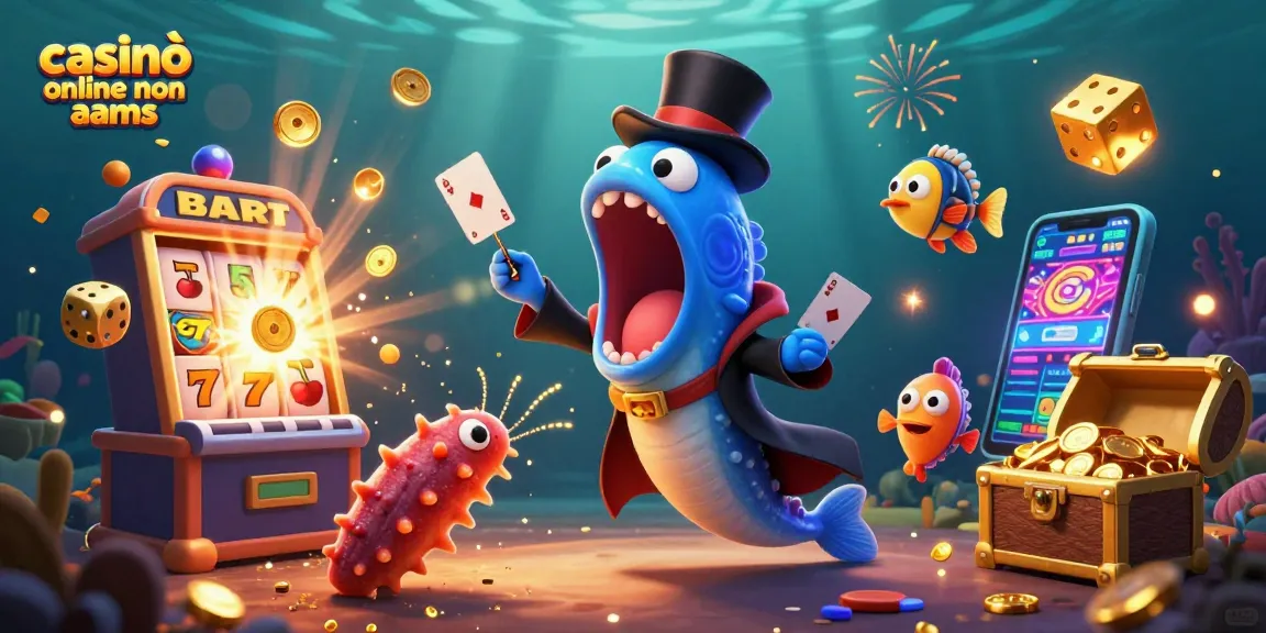 Giocare nei casinò online non AAMS: immagine animata di una scena di giochi d'azzardo.