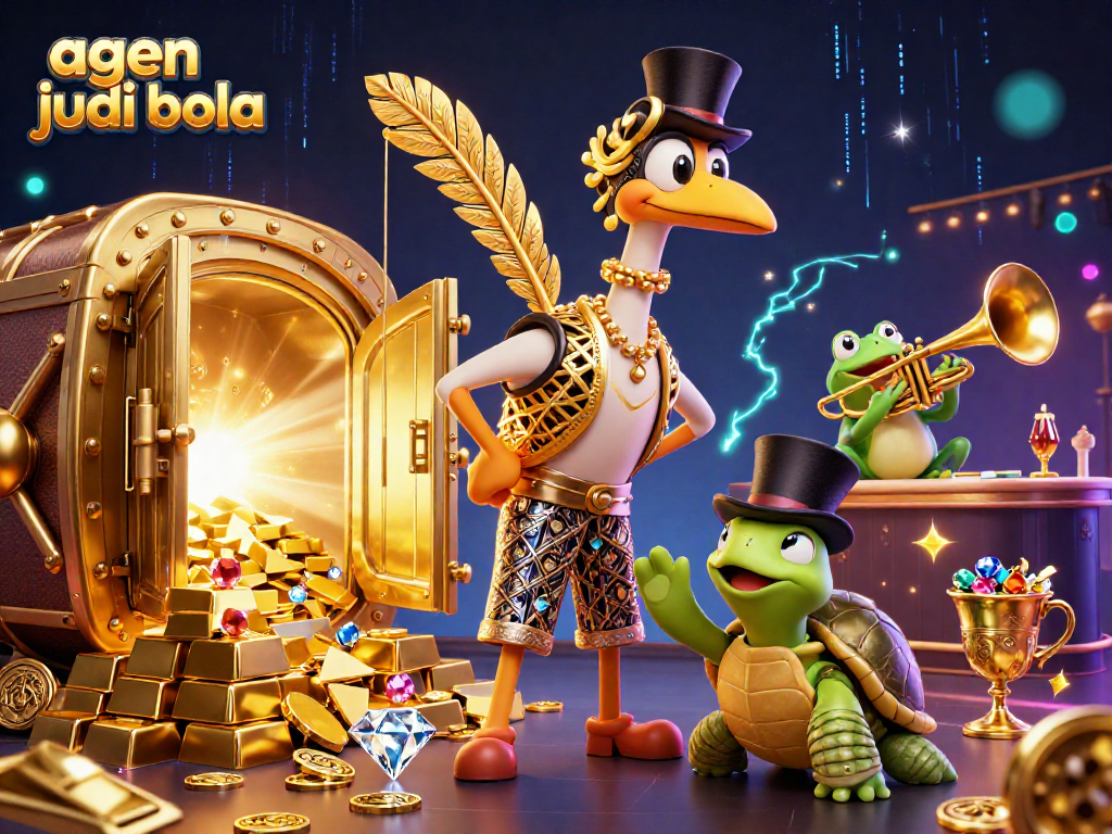 Experience the thrill of agen judi bola with a vibrant 3D casino scene featuring exciting gameplay elements.
