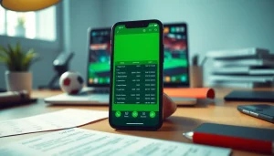 Experience the excitement of online sportsbooks India on a smartphone amid betting slips and technology.