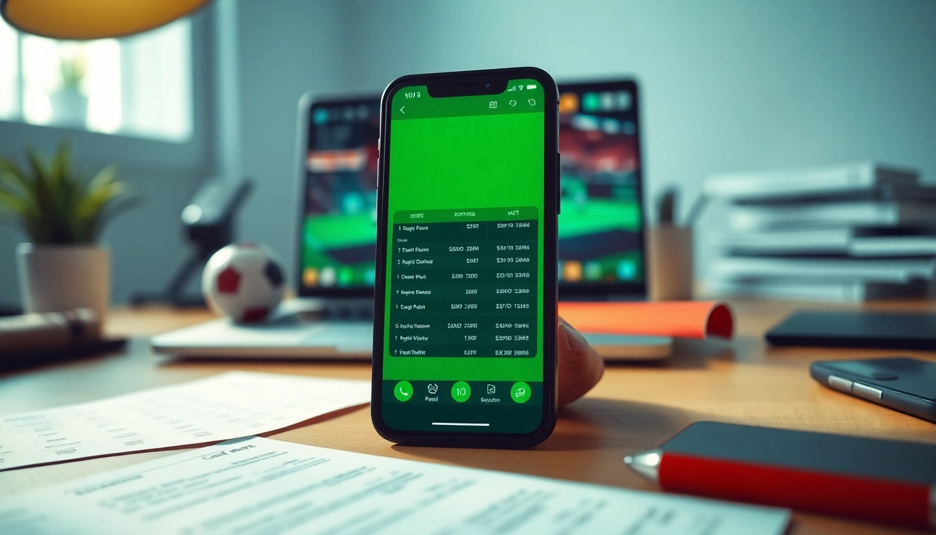 Experience the excitement of online sportsbooks India on a smartphone amid betting slips and technology.