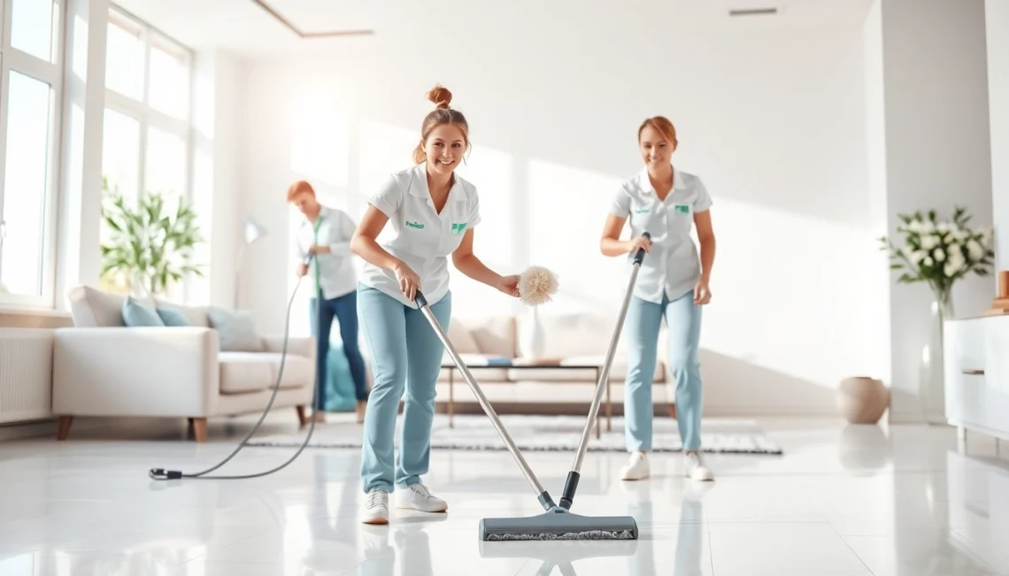 Revitalizing Cleaning Service transforming a sunny living room into a spotless space, highlighting professionalism.