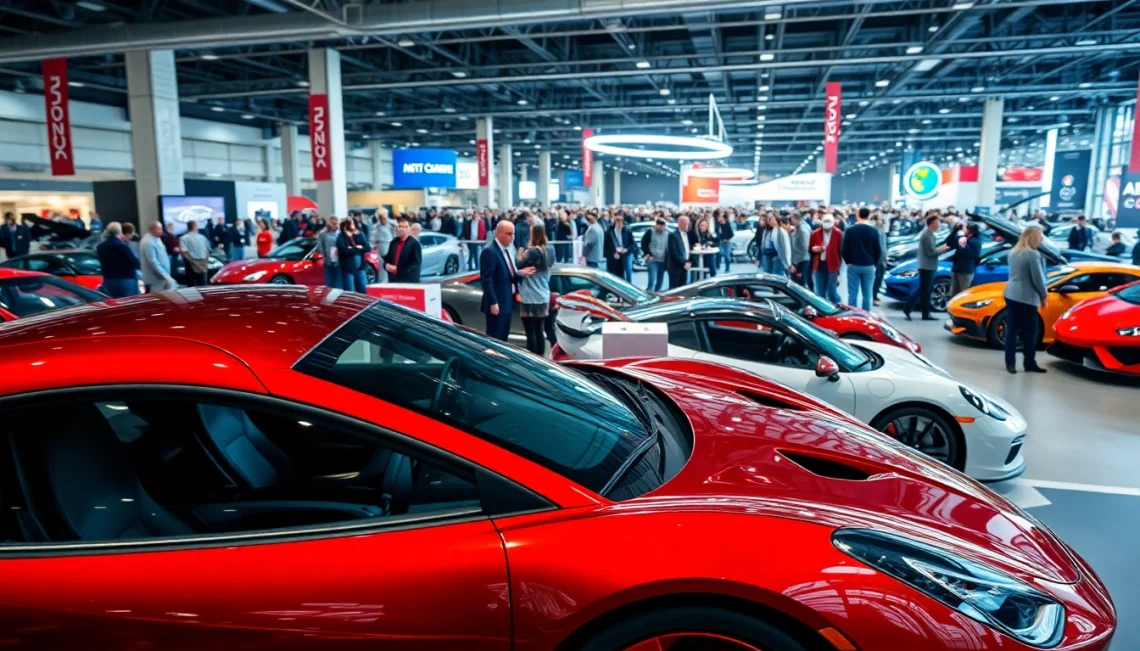 A crowd admiring stunning cars at the Auto Cars Show, showcasing unique vehicle designs and excitement.