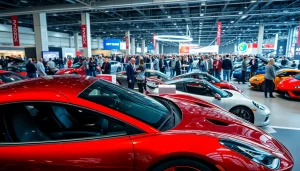 A crowd admiring stunning cars at the Auto Cars Show, showcasing unique vehicle designs and excitement.