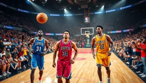 nba중계의 생생한 농구 경기 장면과 열광하는 관중