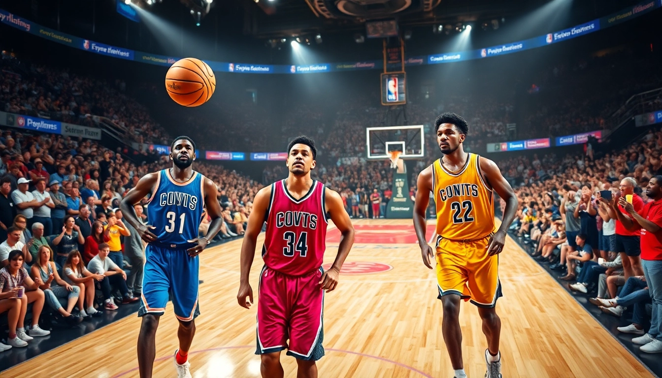 nba중계의 생생한 농구 경기 장면과 열광하는 관중