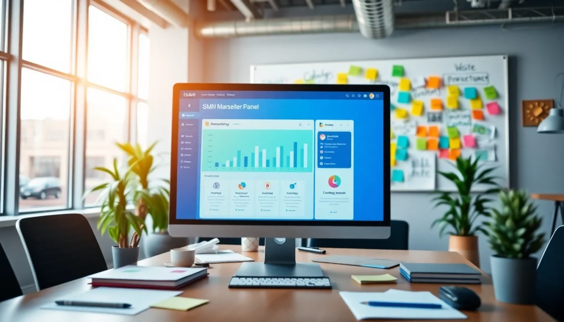 Engaging smm reseller panel interface displayed in a modern marketing workspace.