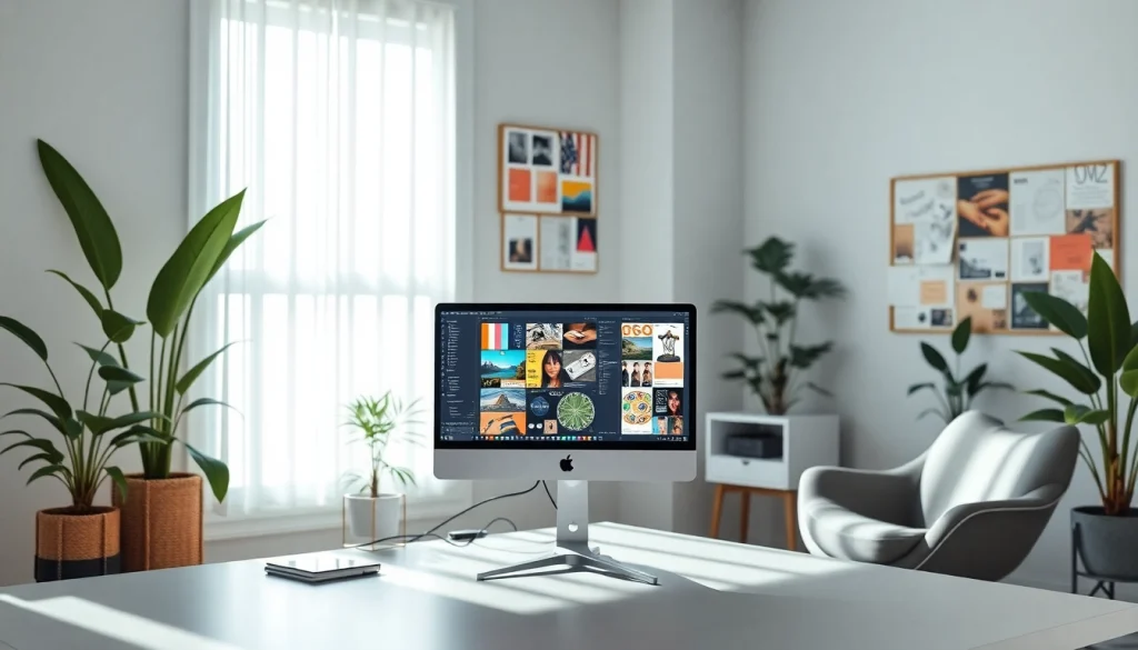 Creative workspace illustrating useful design techniques in graphic design.