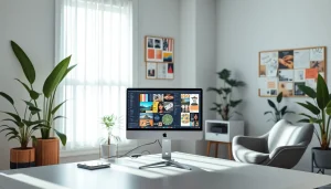 Creative workspace illustrating useful design techniques in graphic design.