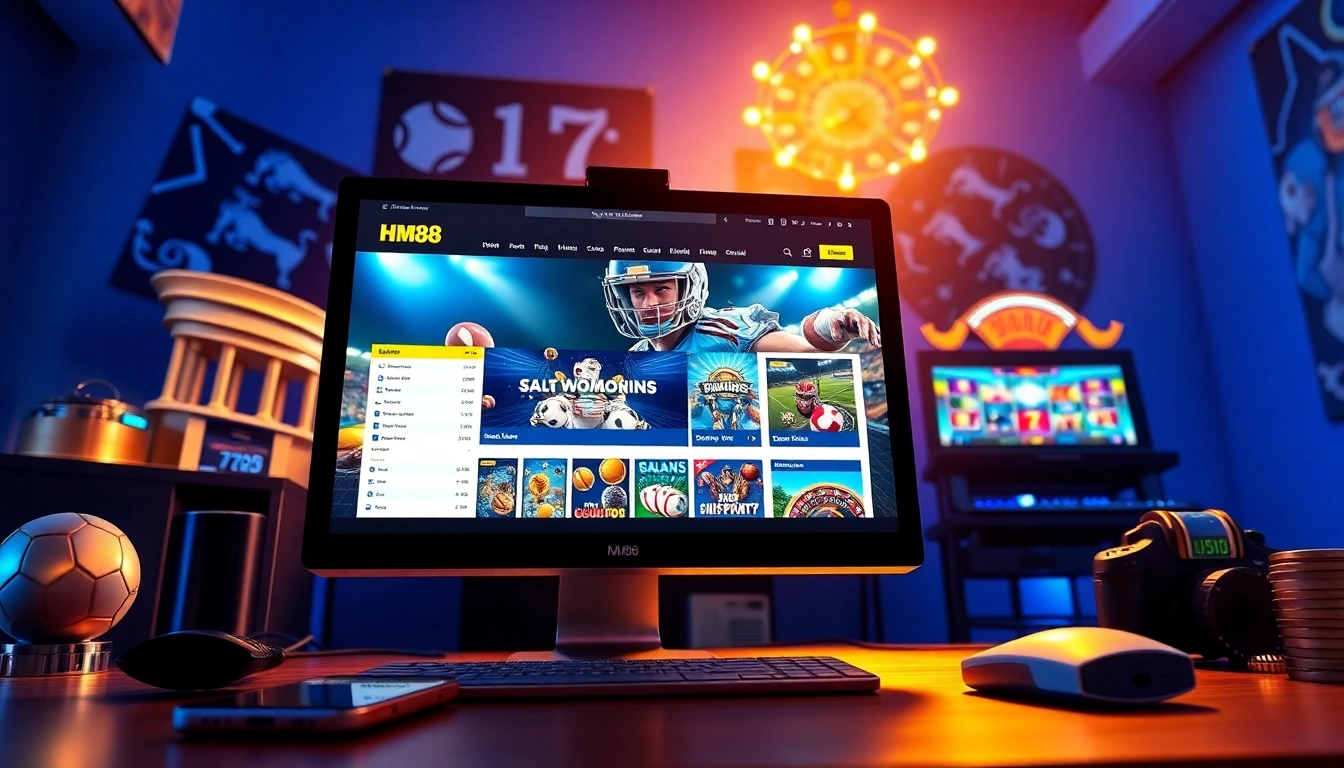 Engaging scene of trang chủ hm88 with dynamic online betting on sports and casino games.