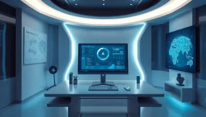 Nano banana 2 showcased in a futuristic workspace with advanced AI technology.