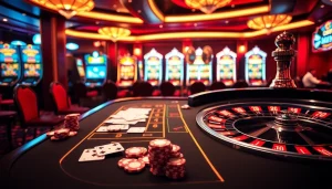 Experience the thrill of good88 with this vibrant casino scene featuring poker cards and a roulette wheel.