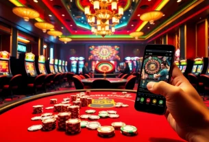 Rasakan sensasi Depo 5k dengan visual permainan kasino yang hidup, menampilkan poker dan antarmuka digital.