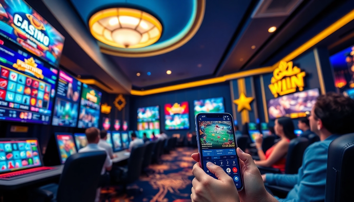 Cảnh sinh động minh họa Saowin APK với các yếu tố trò chơi rực rỡ và bầu không khí sôi động.