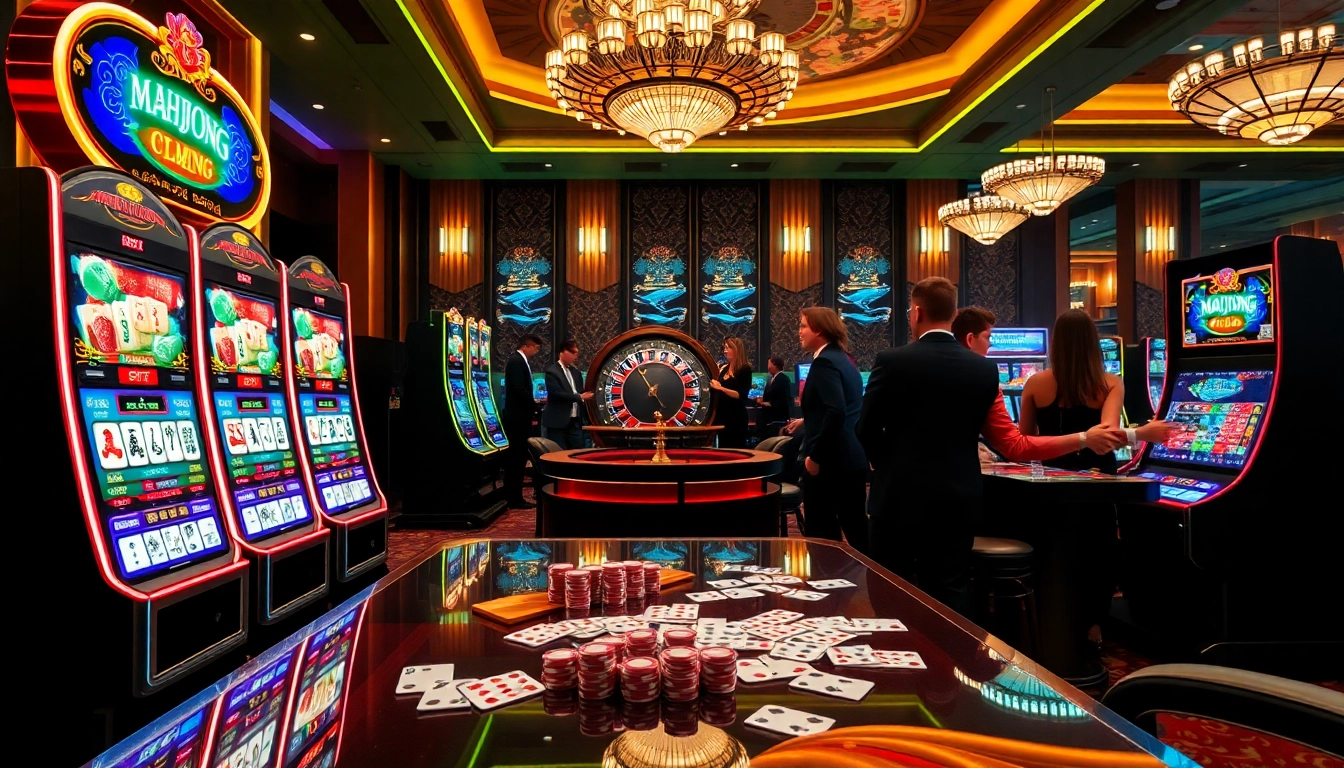 Rasakan sensasi demo mesin slot Mahjong di kasino mewah dengan mesin-mesin yang penuh warna.