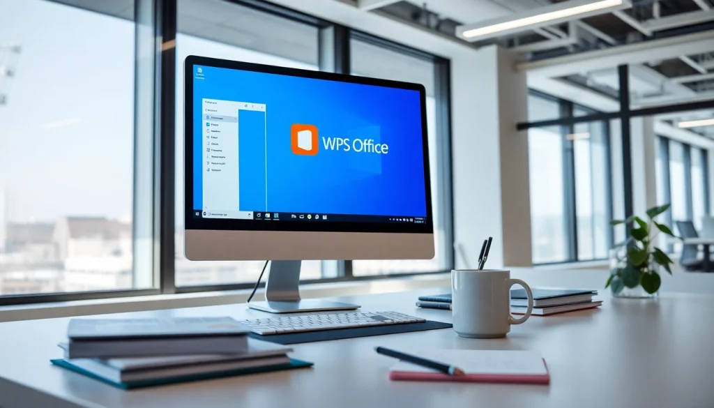 在专业工作区的现代桌面电脑上显示的 WPS Office 界面。