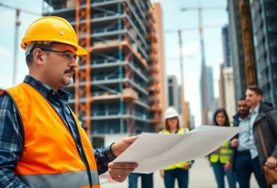 Manhattan General Contractor managing a dynamic construction project in a vibrant cityscape.