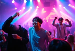 BTS news highlights vibrant concert energy with band members performing live.