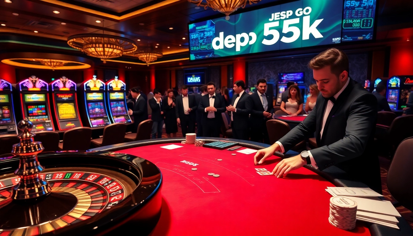 Engaging players as they bet on a high-stakes poker table with depo 5k excitement.