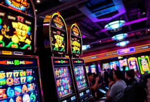 Menampilkan slot depo 1000 dengan tampilan mesin slot yang meriah dan penuh warna.