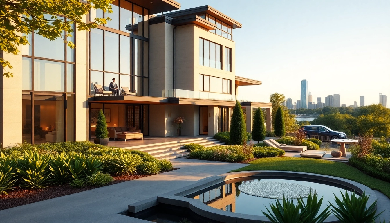 Showcase of a luxury home architect Boston with a stunning modern villa and beautiful surroundings.