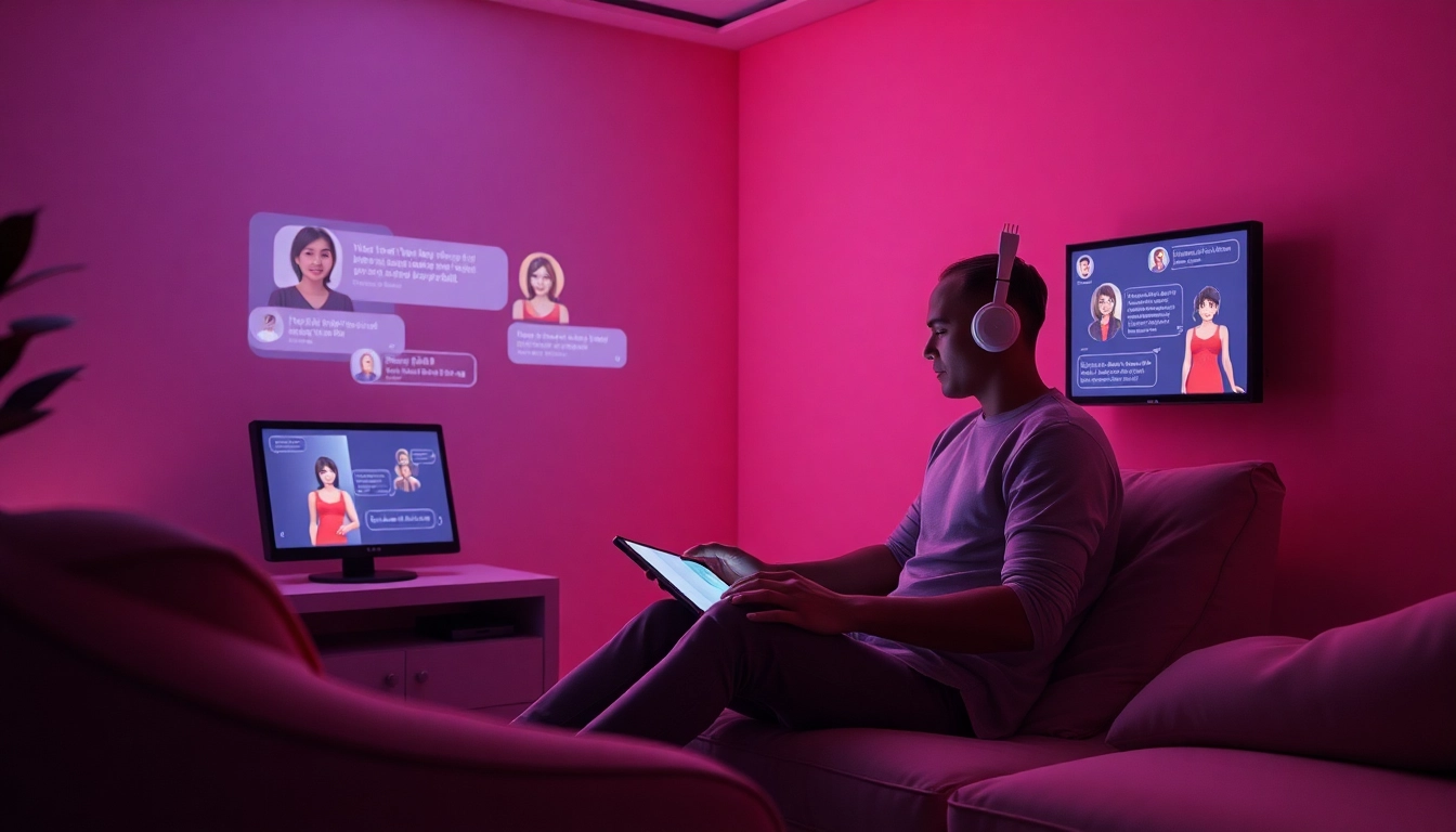 Engaging user experience with NSFW AI chatbot in a cozy environment.