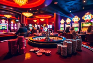 Découvrez l'excitation des meilleurs casino en ligne à une table de poker dynamique avec des machines à sous lumineuses.