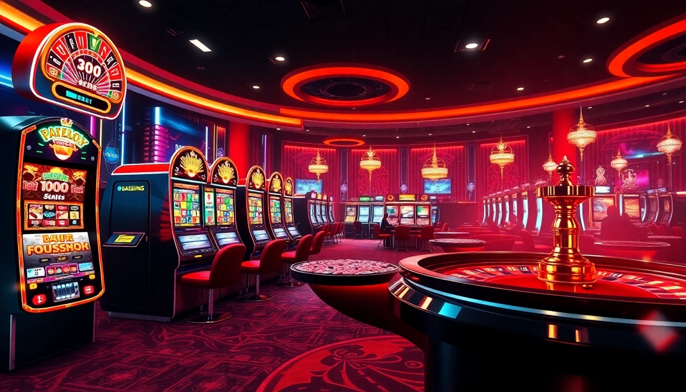 Experience gtatogel alternatif in a luxurious casino atmosphere filled with vibrant slot machines and poker chips.