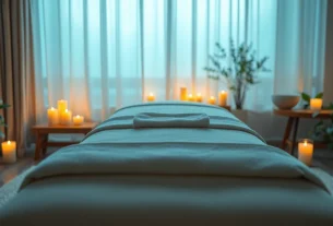 편안한 가정 마사지 환경에서 차분한 요소들과 함께 전문 수원출장마사지 서비스를 선보이는 모습.