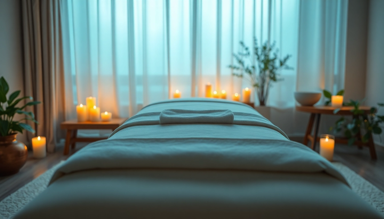 편안한 가정 마사지 환경에서 차분한 요소들과 함께 전문 수원출장마사지 서비스를 선보이는 모습.